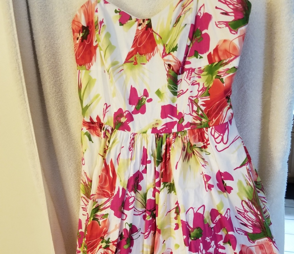 Y2K Allen Schwartz Spaghetti Strap Floral Size 6 Truly Beautiful Sassy NWT Y2K